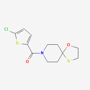 molecular formula C12H14ClNO2S2 B3014758 (5-氯噻吩-2-基)(1-氧杂-4-硫杂-8-氮杂螺[4.5]癸-8-基)甲苯酮 CAS No. 1351643-69-0