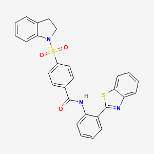 molecular formula C28H21N3O3S2 B3014768 N-(2-(benzo[d]thiazol-2-yl)phenyl)-4-(indolin-1-ylsulfonyl)benzamide CAS No. 477570-10-8