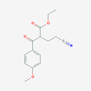 molecular formula C15H17NO4 B3014771 Ethyl 4-cyano-2-(4-methoxybenzoyl)butanoate CAS No. 35747-19-4