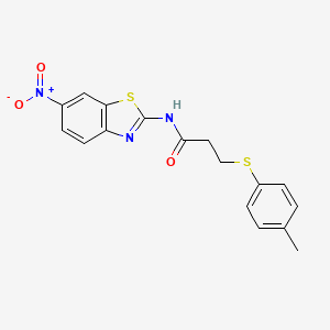 N-(6-nitrobenzo[d]thiazol-2-yl)-3-(p-tolylthio)propanamide