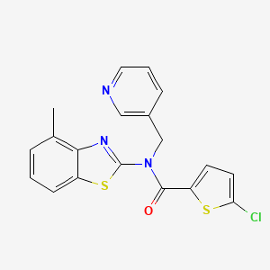 molecular formula C19H14ClN3OS2 B3014786 5-chloro-N-(4-methylbenzo[d]thiazol-2-yl)-N-(pyridin-3-ylmethyl)thiophene-2-carboxamide CAS No. 894999-20-3