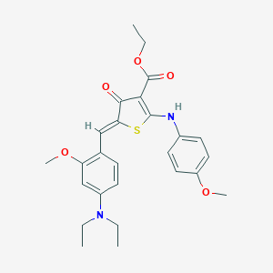 ethyl (5Z)-5-[[4-(diethylamino)-2-methoxyphenyl]methylidene]-2-(4-methoxyanilino)-4-oxothiophene-3-carboxylate
