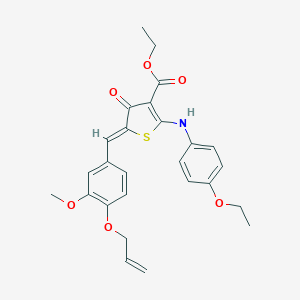 ethyl (5Z)-2-(4-ethoxyanilino)-5-[(3-methoxy-4-prop-2-enoxyphenyl)methylidene]-4-oxothiophene-3-carboxylate