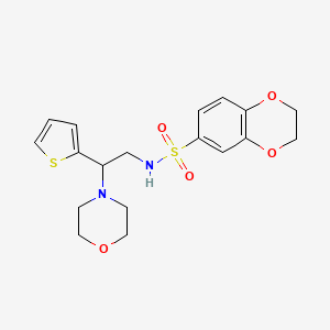 N-(2-morpholino-2-(thiophen-2-yl)ethyl)-2,3-dihydrobenzo[b][1,4]dioxine-6-sulfonamide