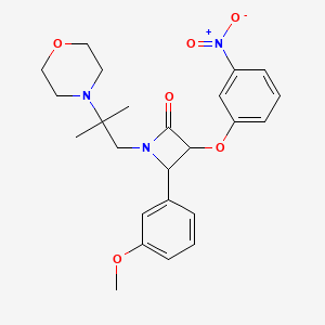 4-(3-Methoxyphenyl)-1-[2-methyl-2-(morpholin-4-yl)propyl]-3-(3-nitrophenoxy)azetidin-2-one