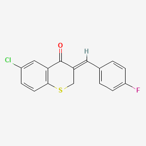 molecular formula C16H10ClFOS B3014847 6-chloro-3-[(Z)-(4-fluorophenyl)methylidene]-2H-thiochromen-4-one CAS No. 900019-22-9