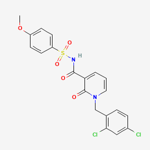 molecular formula C20H16Cl2N2O5S B3014853 N-{[1-(2,4-dichlorobenzyl)-2-oxo-1,2-dihydro-3-pyridinyl]carbonyl}-4-methoxybenzenesulfonamide CAS No. 860787-54-8