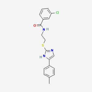 3-chloro-N-(2-((5-(p-tolyl)-1H-imidazol-2-yl)thio)ethyl)benzamide