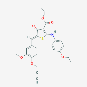 ethyl (5Z)-2-(4-ethoxyanilino)-5-[(3-methoxy-4-prop-2-ynoxyphenyl)methylidene]-4-oxothiophene-3-carboxylate
