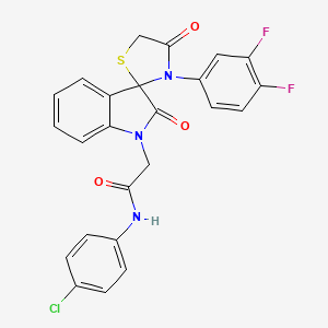 molecular formula C24H16ClF2N3O3S B3014860 N-(4-chlorophenyl)-2-(3'-(3,4-difluorophenyl)-2,4'-dioxospiro[indoline-3,2'-thiazolidin]-1-yl)acetamide CAS No. 894563-84-9