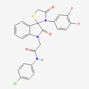 molecular formula C24H16ClF2N3O3S B3014860 N-(4-氯苯基)-2-(3'-(3,4-二氟苯基)-2,4'-二氧代螺[吲哚啉-3,2'-噻唑烷]-1-基)乙酰胺 CAS No. 894563-84-9