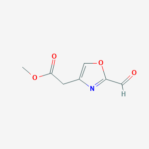 molecular formula C7H7NO4 B3014862 Methyl 2-(2-formyloxazol-4-yl)acetate CAS No. 1554332-58-9