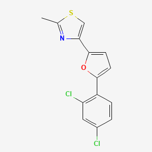 molecular formula C14H9Cl2NOS B3014863 4-[5-(2,4-Dichlorophenyl)-2-furyl]-2-methyl-1,3-thiazole CAS No. 338785-98-1