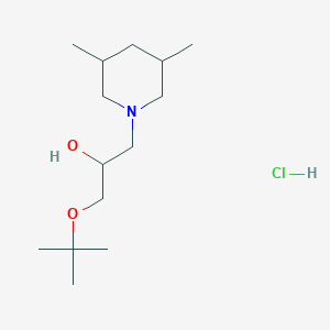 molecular formula C14H30ClNO2 B3014865 1-(Tert-butoxy)-3-(3,5-dimethylpiperidin-1-yl)propan-2-ol hydrochloride CAS No. 1212231-85-0