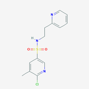 molecular formula C13H14ClN3O2S B3014868 6-chloro-5-methyl-N-[2-(pyridin-2-yl)ethyl]pyridine-3-sulfonamide CAS No. 1356649-35-8