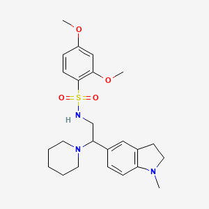 molecular formula C24H33N3O4S B3014875 2,4-dimethoxy-N-(2-(1-methylindolin-5-yl)-2-(piperidin-1-yl)ethyl)benzenesulfonamide CAS No. 946242-21-3