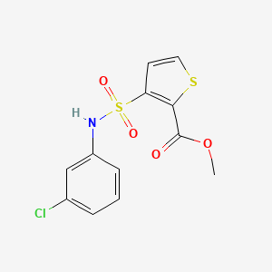 molecular formula C12H10ClNO4S2 B3014877 3-[(3-氯苯基)磺酰氨基]噻吩-2-甲酸甲酯 CAS No. 941888-86-4