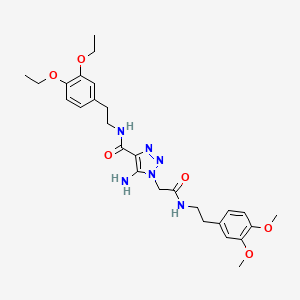 molecular formula C27H36N6O6 B3014880 5-amino-N-(3,4-diethoxyphenethyl)-1-(2-((3,4-dimethoxyphenethyl)amino)-2-oxoethyl)-1H-1,2,3-triazole-4-carboxamide CAS No. 893785-34-7