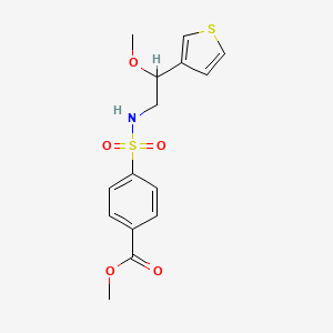 molecular formula C15H17NO5S2 B3014883 methyl 4-(N-(2-methoxy-2-(thiophen-3-yl)ethyl)sulfamoyl)benzoate CAS No. 1448129-50-7