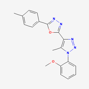 molecular formula C19H17N5O2 B3014897 2-(1-(2-methoxyphenyl)-5-methyl-1H-1,2,3-triazol-4-yl)-5-(p-tolyl)-1,3,4-oxadiazole CAS No. 950235-07-1