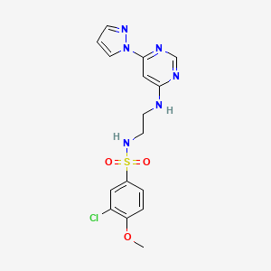 N-(2-((6-(1H-pyrazol-1-yl)pyrimidin-4-yl)amino)ethyl)-3-chloro-4-methoxybenzenesulfonamide