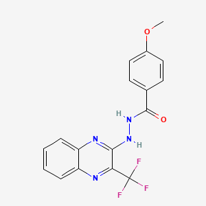 4-methoxy-N'-[3-(trifluoromethyl)quinoxalin-2-yl]benzohydrazide