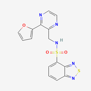 molecular formula C15H11N5O3S2 B3014906 N-((3-(furan-2-yl)pyrazin-2-yl)methyl)benzo[c][1,2,5]thiadiazole-4-sulfonamide CAS No. 2034363-70-5