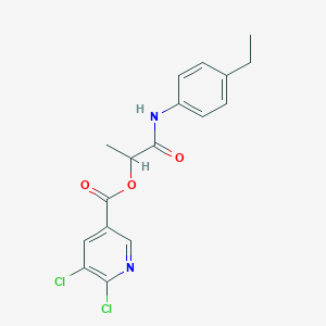 molecular formula C17H16Cl2N2O3 B3014907 [1-(4-Ethylanilino)-1-oxopropan-2-yl] 5,6-dichloropyridine-3-carboxylate CAS No. 522642-31-5