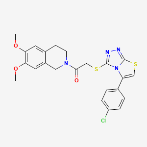 2-((5-(4-chlorophenyl)thiazolo[2,3-c][1,2,4]triazol-3-yl)thio)-1-(6,7-dimethoxy-3,4-dihydroisoquinolin-2(1H)-yl)ethanone