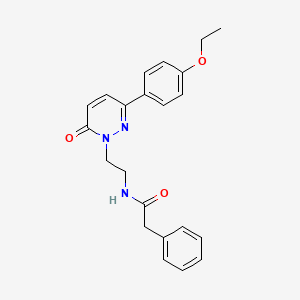 molecular formula C22H23N3O3 B3014915 N-(2-(3-(4-ethoxyphenyl)-6-oxopyridazin-1(6H)-yl)ethyl)-2-phenylacetamide CAS No. 921852-63-3