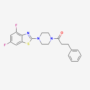1-[4-(4,6-Difluoro-1,3-benzothiazol-2-yl)piperazin-1-yl]-3-phenylpropan-1-one