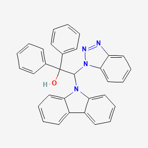 molecular formula C32H24N4O B3014919 2-(Benzotriazol-1-yl)-2-carbazol-9-yl-1,1-diphenylethanol CAS No. 132724-62-0