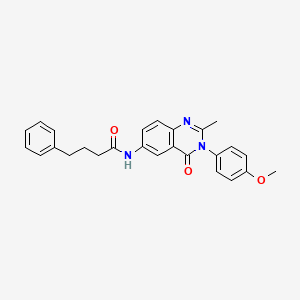 N-(3-(4-methoxyphenyl)-2-methyl-4-oxo-3,4-dihydroquinazolin-6-yl)-4-phenylbutanamide