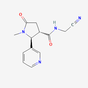 molecular formula C13H14N4O2 B3014925 (2S,3S)-N-(Cyanomethyl)-1-methyl-5-oxo-2-pyridin-3-ylpyrrolidine-3-carboxamide CAS No. 2248984-95-2