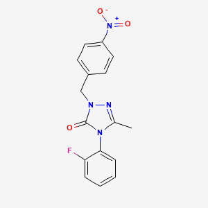 molecular formula C16H13FN4O3 B3014928 4-(2-fluorophenyl)-5-methyl-2-(4-nitrobenzyl)-2,4-dihydro-3H-1,2,4-triazol-3-one CAS No. 860789-04-4