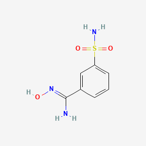 molecular formula C7H9N3O3S B3014934 N'-羟基-3-磺酰胺基苯并咪唑酰胺 CAS No. 90000-88-7