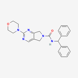 molecular formula C24H25N5O2 B3014955 N-二苯甲基-2-吗啉-5H-吡咯并[3,4-d]嘧啶-6(7H)-甲酰胺 CAS No. 2034371-31-6
