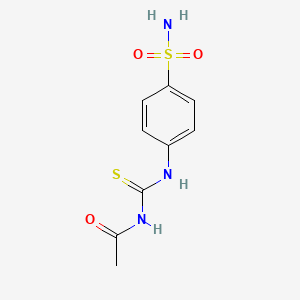 molecular formula C9H11N3O3S2 B3014958 N-[(4-磺酰氨基苯基)氨基羰基硫代]乙酰胺 CAS No. 610758-41-3