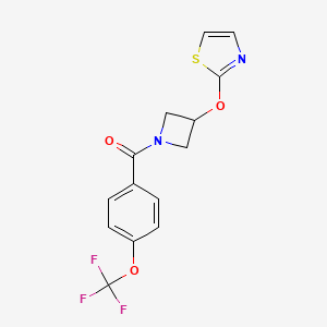 B3014968 (3-(Thiazol-2-yloxy)azetidin-1-yl)(4-(trifluoromethoxy)phenyl)methanone CAS No. 1797335-58-0