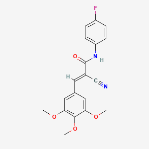 molecular formula C19H17FN2O4 B3014972 (2E)-2-cyano-N-(4-fluorophenyl)-3-(3,4,5-trimethoxyphenyl)prop-2-enamide CAS No. 340285-50-9