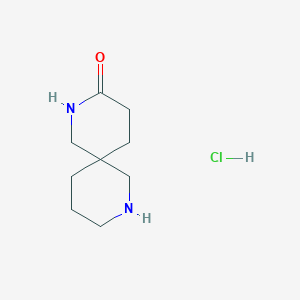 molecular formula C9H17ClN2O B3014975 2,8-Diazaspiro[5.5]undecan-3-one;hydrochloride CAS No. 2375262-57-8