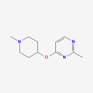 molecular formula C11H17N3O B3014976 2-Methyl-4-[(1-methylpiperidin-4-yl)oxy]pyrimidine CAS No. 2200807-18-5