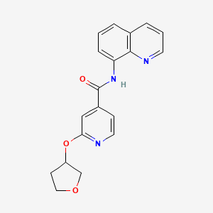 molecular formula C19H17N3O3 B3014981 N-(quinolin-8-yl)-2-((tetrahydrofuran-3-yl)oxy)isonicotinamide CAS No. 1903236-51-0