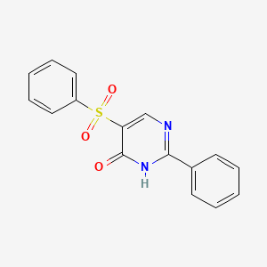 molecular formula C16H12N2O3S B3014982 2-Phenyl-5-(phenylsulfonyl)-4-pyrimidinol CAS No. 106073-43-2