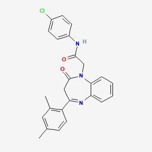 molecular formula C25H22ClN3O2 B3014990 N-(4-chlorophenyl)-2-[4-(2,4-dimethylphenyl)-2-oxo-2,3-dihydro-1H-1,5-benzodiazepin-1-yl]acetamide CAS No. 941913-52-6
