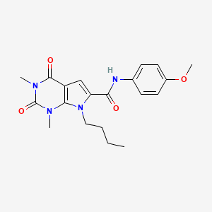 molecular formula C20H24N4O4 B3014996 7-butyl-N-(4-methoxyphenyl)-1,3-dimethyl-2,4-dioxo-2,3,4,7-tetrahydro-1H-pyrrolo[2,3-d]pyrimidine-6-carboxamide CAS No. 1021023-53-9