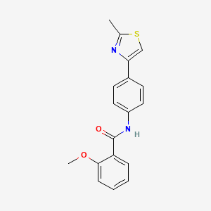 molecular formula C18H16N2O2S B3014998 2-甲氧基-N-[4-(2-甲基-1,3-噻唑-4-基)苯基]苯甲酰胺 CAS No. 397284-34-3