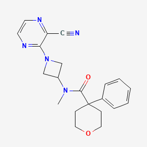 N-[1-(3-Cyanopyrazin-2-yl)azetidin-3-yl]-N-methyl-4-phenyloxane-4-carboxamide