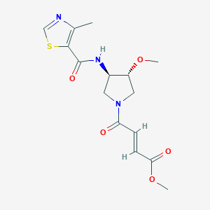 Methyl (E)-4-[(3R,4R)-3-methoxy-4-[(4-methyl-1,3-thiazole-5-carbonyl)amino]pyrrolidin-1-yl]-4-oxobut-2-enoate