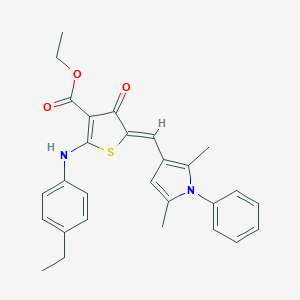 ethyl (5Z)-5-[(2,5-dimethyl-1-phenylpyrrol-3-yl)methylidene]-2-(4-ethylanilino)-4-oxothiophene-3-carboxylate